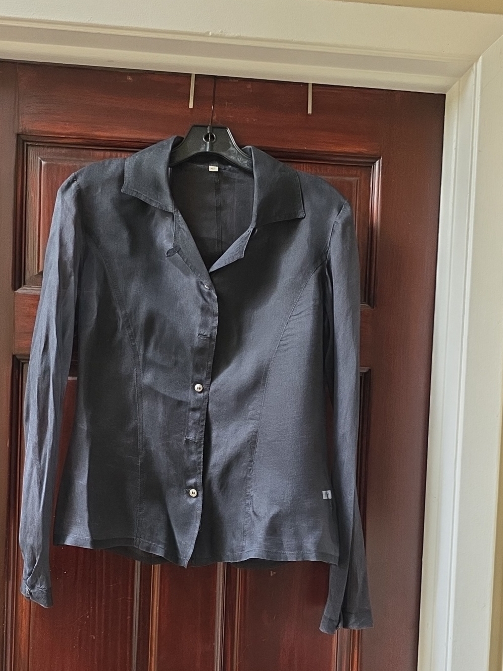 Beautiful Black Sheer Silk Shirt From Saks Fifth Avenue in size XS